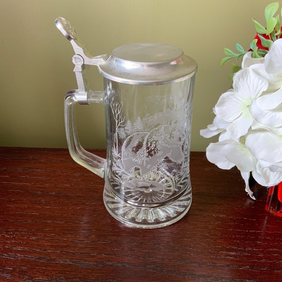 Lidded Glass beer Stein - Picture 3 of 5